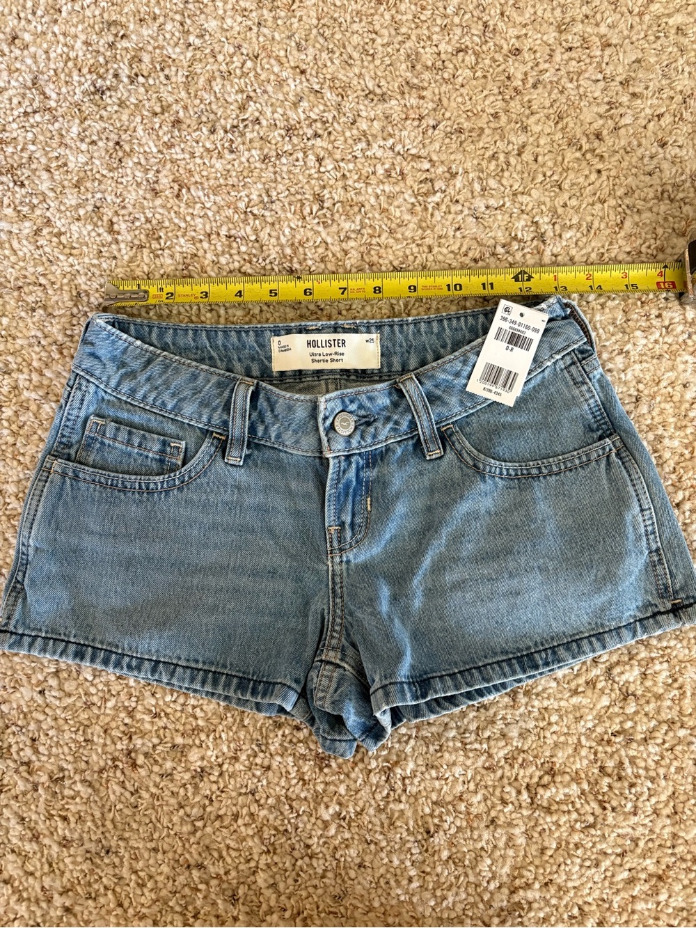 Hollister Ultra Low-Ride Denim Shortie Shorts